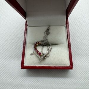 10 K genuine, ruby and genuine diamond necklace